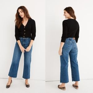Madewell Women Slim Wide-Leg Jeans w/ Raw Hem Sz32